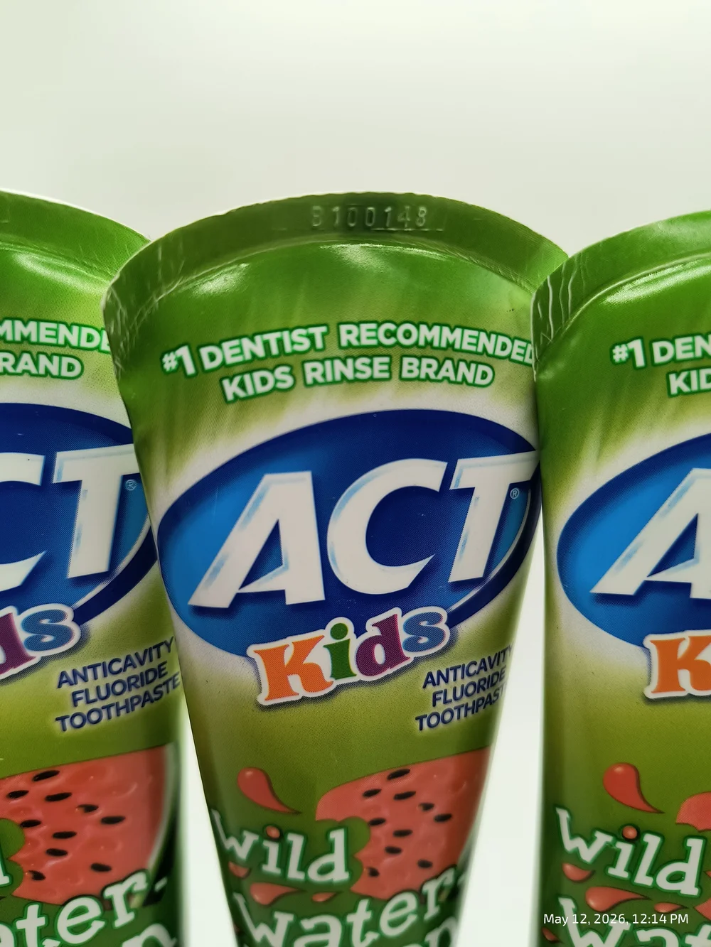 ACT Kids Anti cavity Fluoride Toothpaste 3 Pack Wild Watermelon Sealed 1/27